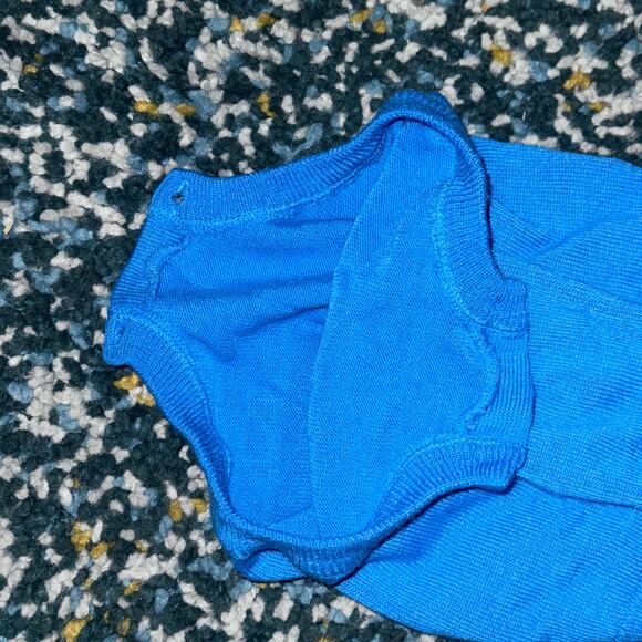 12 Month Blue Acrylic Knit Overalls - Picture 7 of 7